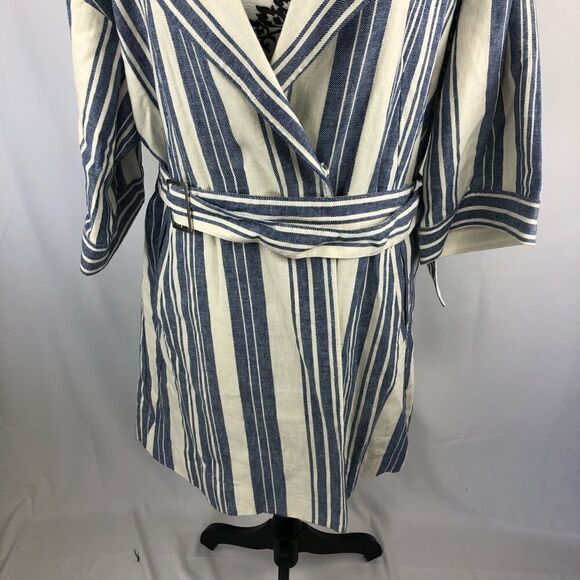 Anthro Elevenses North Channel Stripe Linen Jacket - Picture 4 of 10